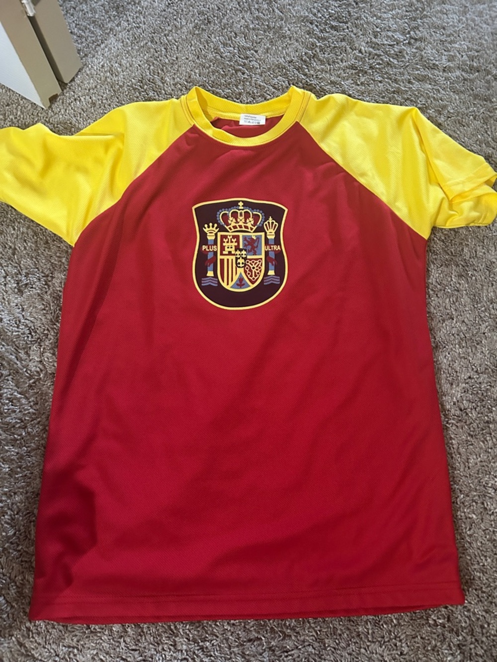 Kids Red and Yellow Soccer Jersey with Crest Espana